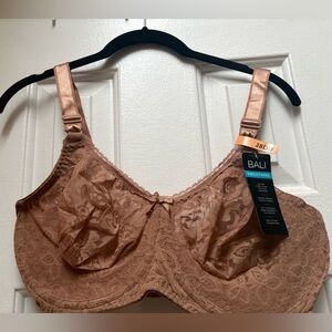 Lace Trim Brown Bra